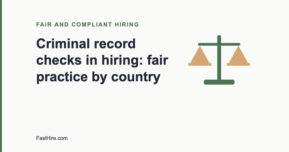 Criminal record checks in hiring: fair practice by country