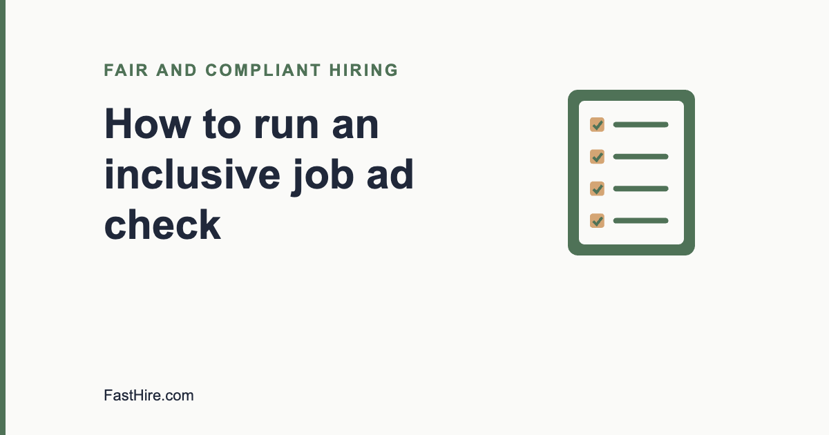 Running an inclusive job ad check
