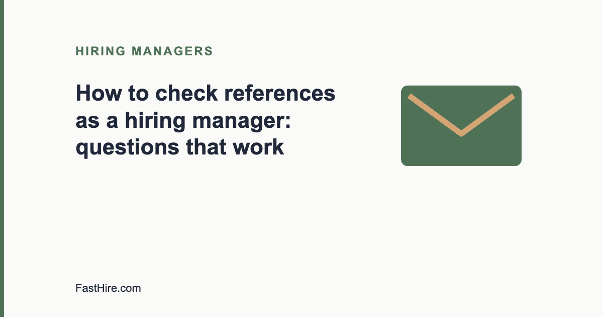 Reference check questions for hiring managers